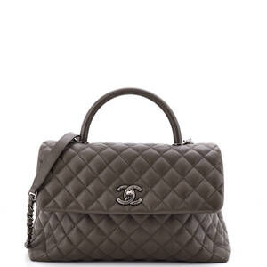 Chanel Medium Coco Top Handle Bag Quilted Caviar